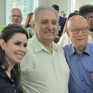 Cotados para a chapa ao Senado, Amin e Caroline de Toni se encontram no Oeste | Foto: Divulgação