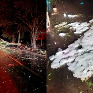 Temporal causa estragos em centenas de casas, escolas e prédios no Extremo-Oeste | Imagem: Corpo de Bombeiros/Reprodução