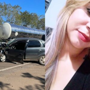 Mulher que morreu ao bater de frente em carreta na SC-480 é identificada | Imagem: PMRv/Redes Sociais/Reprodução