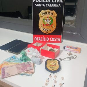 Operação contra o tráfico de drogas em Otacílio Costa resulta em prisões e apreensões | Foto: PCSC