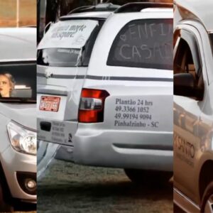 Noiva catarinense chega em casamento com carro funerário; veja imagens | Foto: Nova FM/Reprodução