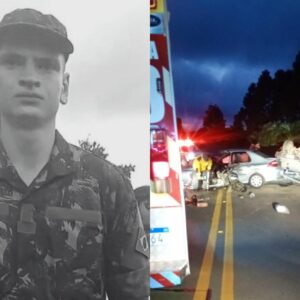 Batida violenta entre carro e caminhonete mata jovem no Norte de SC | Foto: Redes sociais/CBM/Reprodução