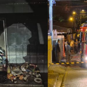 Vela acesa provoca incêndio em casa na Costeira | Imagem: cedida