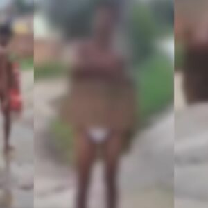 De calcinha, ladrão 'desfila' com após assaltar motorista; 'vacilão' | Foto: Massa/Reprodução