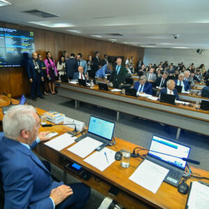 A sessão da CCJ na reunião desta quarta-feira. | Foto: Geraldo Magela/Agência Senado