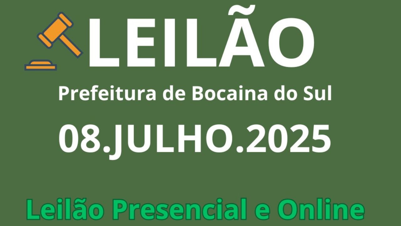 Bocaina do Sul promove leilão de bens inservíveis com opções presencial e online | Foto: divulgação / Prefeitura de Bocaina do Sul