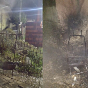 Bombeiros combatem incêndio em terreno baldio na Serra| Foto: 5 BBM