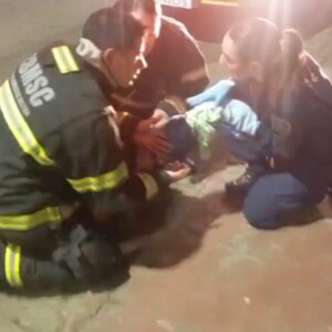 Bombeiros salvam bebê engasgado ao retornar de ocorrência em SC | Imagem: Genauro Stefanski/Rádio Fraiburgo
