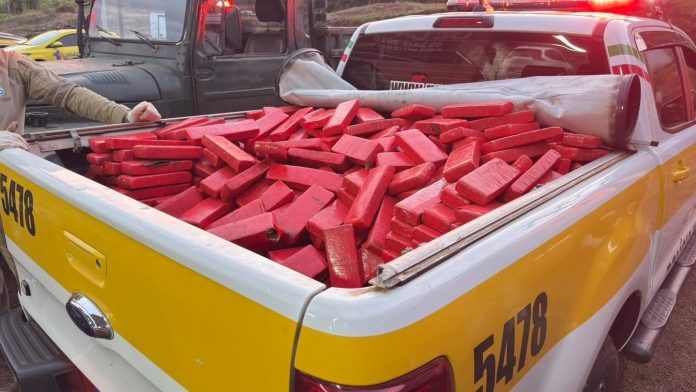 Carreta do tráfico: 560 kg de maconha são apreendidos na BR-153