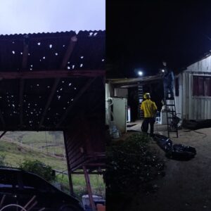Temporal ocorreu na madrugada de domingo (8) | Imagem: Corpo de Bombeiros/Reprodução