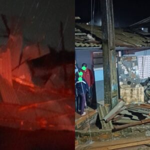 Chuvas e vendaval causam destelhamentos no Oeste de SC | Imagem: Corpo de Bombeiros/Reprodução