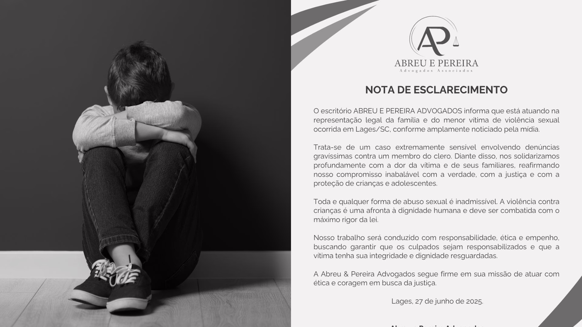 Defesa de família que acusa padre de abuso sexual em Lages se pronuncia. – Foto: Imagem Ilustrativa/Reprodução/Redes sociais