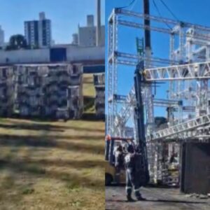Estádio Municipal de Lages se transforma para shows nacionais da Festa do Pinhão | Foto: Amarildo Volpato / Rádio Clube de Lages