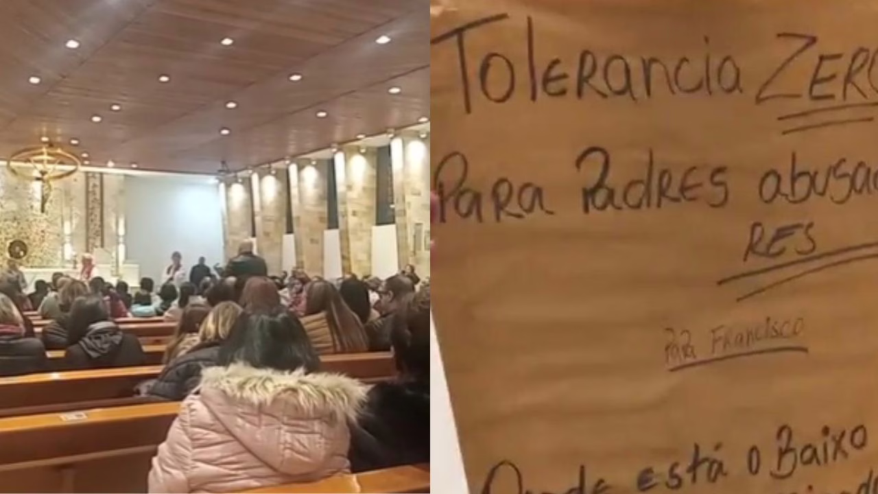 Fiéis da Paróquia em manifestação | Foto: reprodução redes sociais