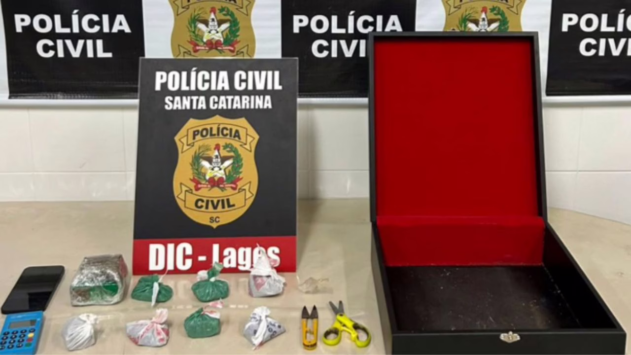 Homem é preso por tráfico de drogas em Lages | Foto: DIC de Lages