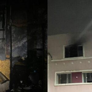 Incêndio atinge edifício no Centro de Lages e bombeiros resgatam vítima | Foto: 5 BBM