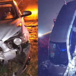Mãe e filha sofrem ferimentos após carro cair em vala na SC-114 em Palmeira | Foto: PMRv Serra