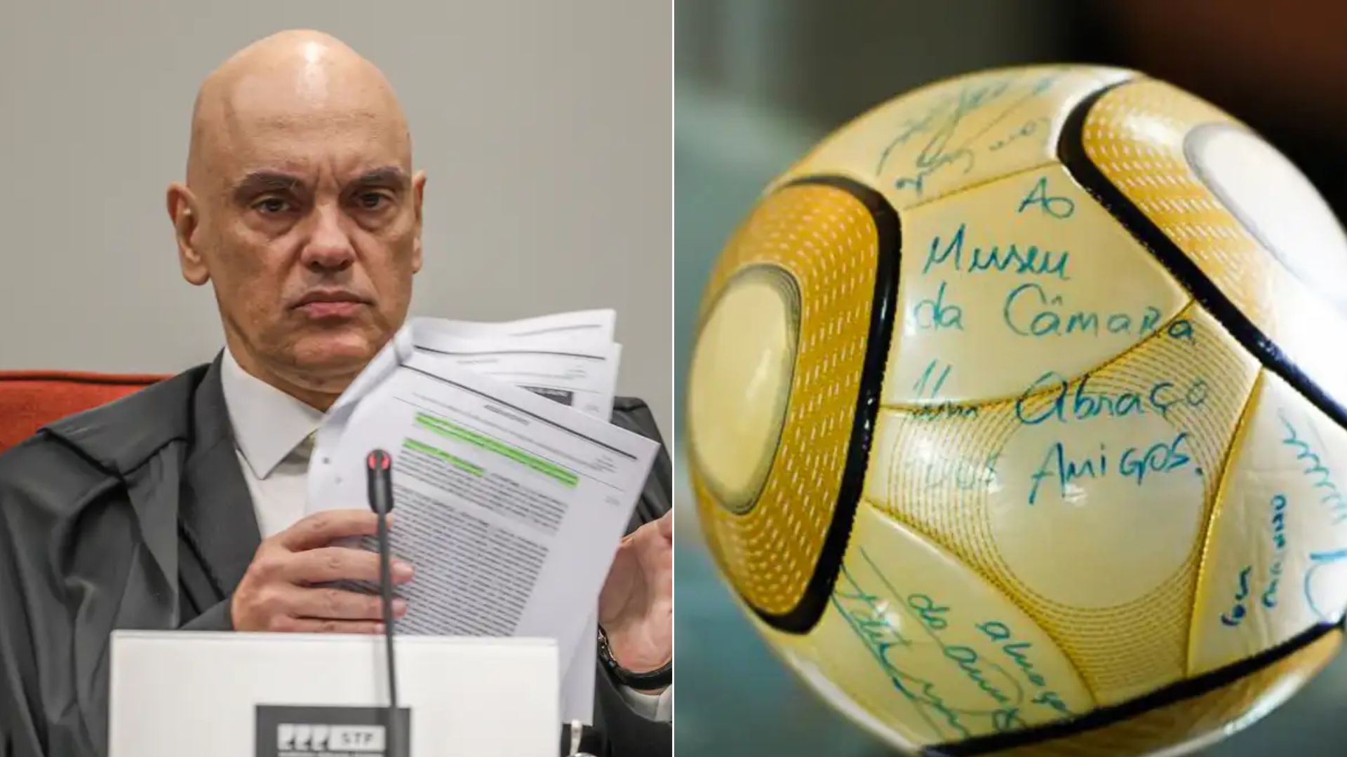 Moraes vota por 17 anos de prisão para homem que roubou bola autografada por Neymar. – Foto:  Valter Campanato/Agência Brasil | Pablo Valadares/Câmara dos Deputados