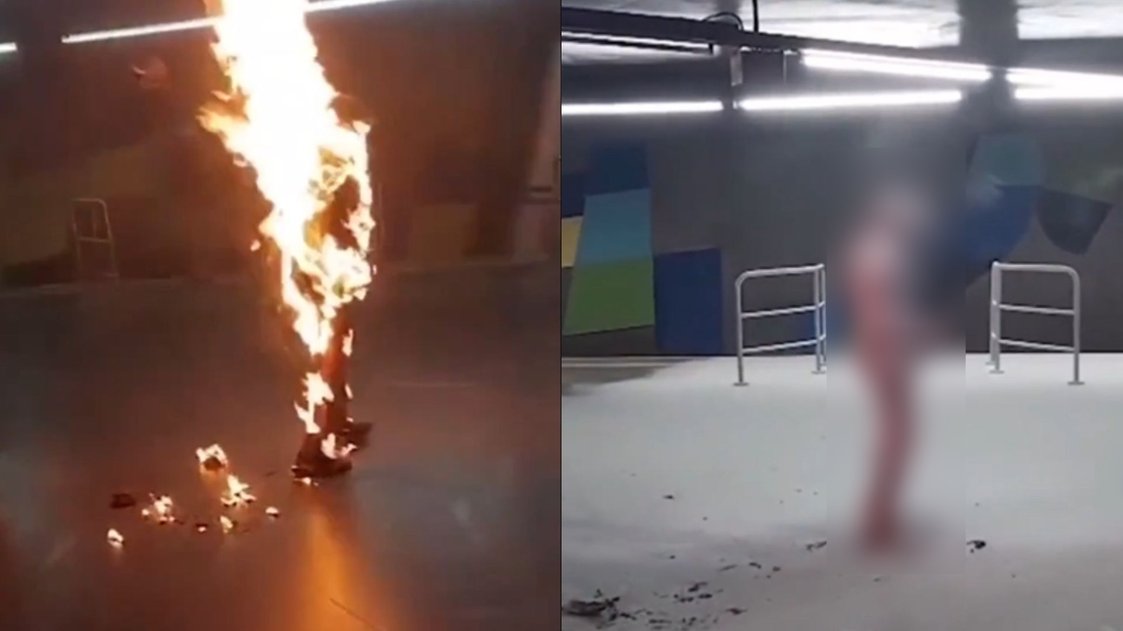 Morre idoso que ateou fogo em si mesmo em estação de metrô | Foto: Montagem/Redes sociais/Reprodução