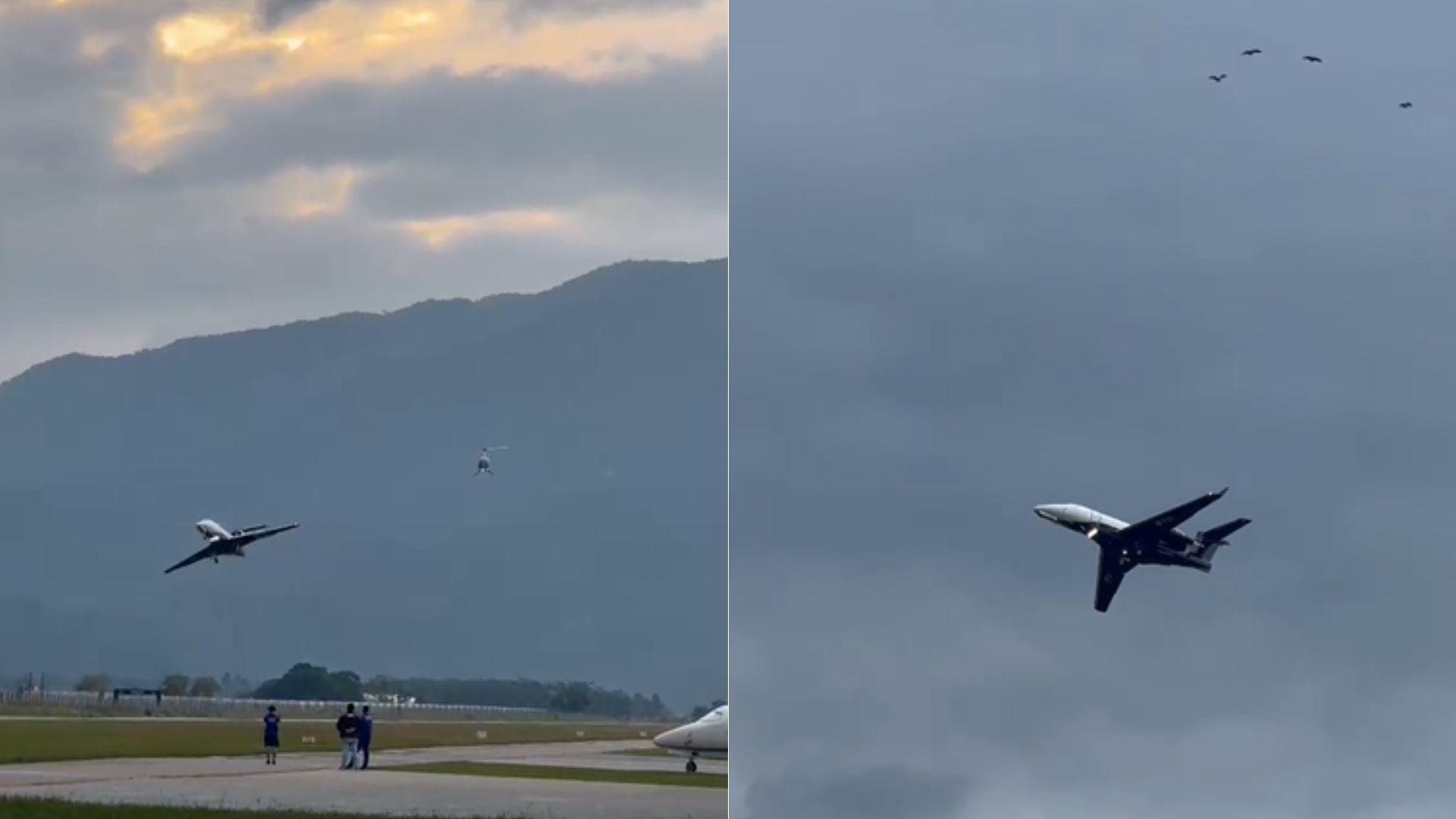 Novo vídeo mostra real distância entre helicóptero e jato que quase se chocaram em SC. – Foto: Imagens Cedidas/SCC