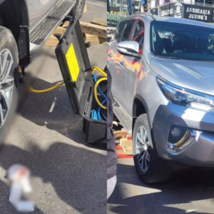 Idosa de 87 anos é atropelada e fica presa sob carro em Itapema | Foto: CBMSC.