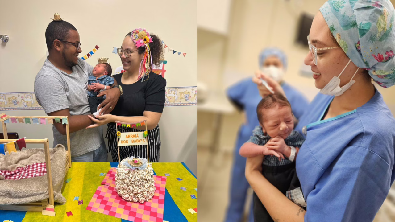 Hospital de Blumenau entra no clima junino com bebês vestidos de ‘caipirinhas’; veja fotos