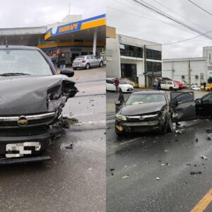 Colisão entre van e dois carros deixa três feridos na SC-350 | Foto: CBMSC.