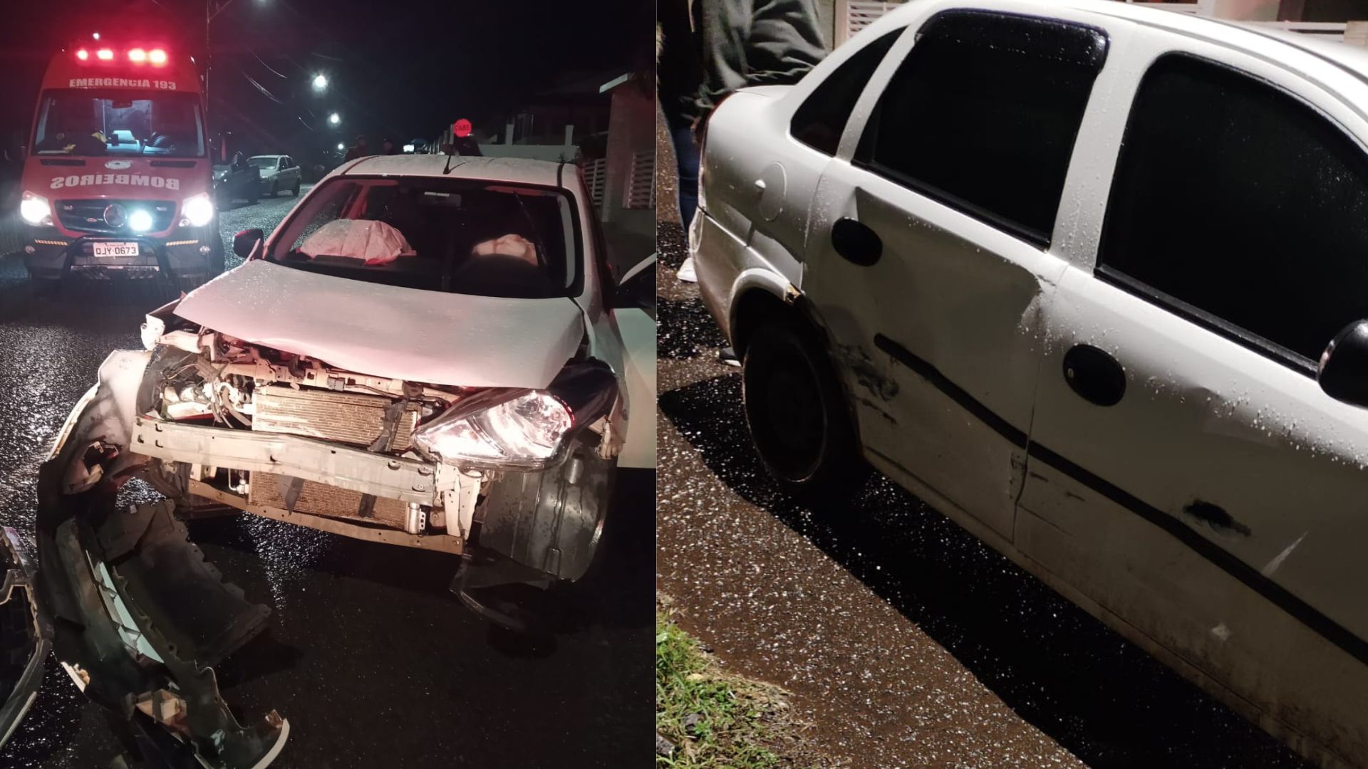 Colisão entre carros deixa mulher ferida em SC | Imagem: corpo de bombeiros