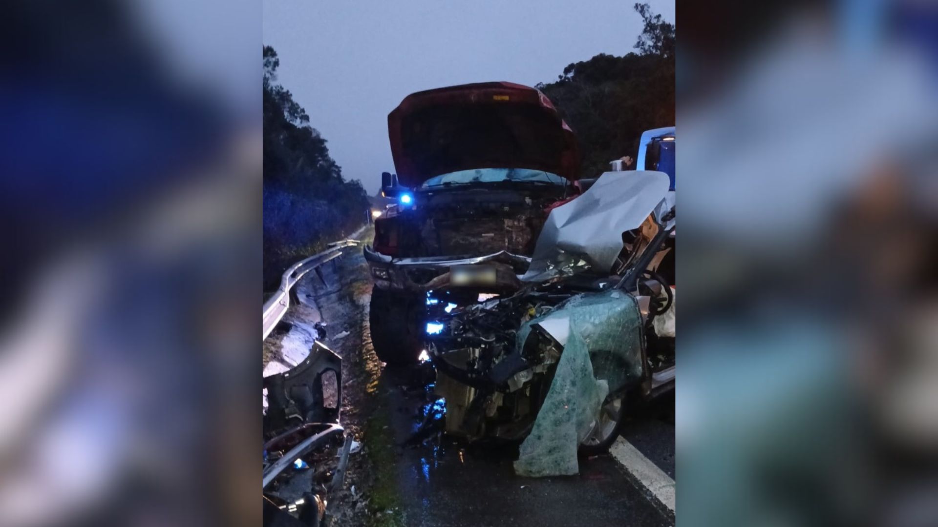 Acidente mata motorista e deixa duas crianças feridas na BR-282 em SC | Foto: CBMSC/Reprodução
