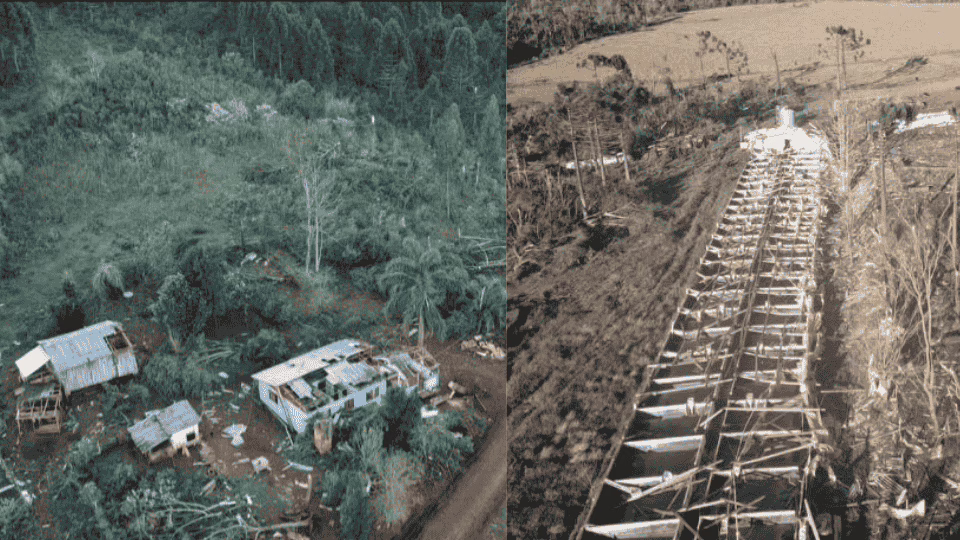 Tornado é confirmado em cidade de SC; veja imagens dos estragos | Defesa Civil de SC