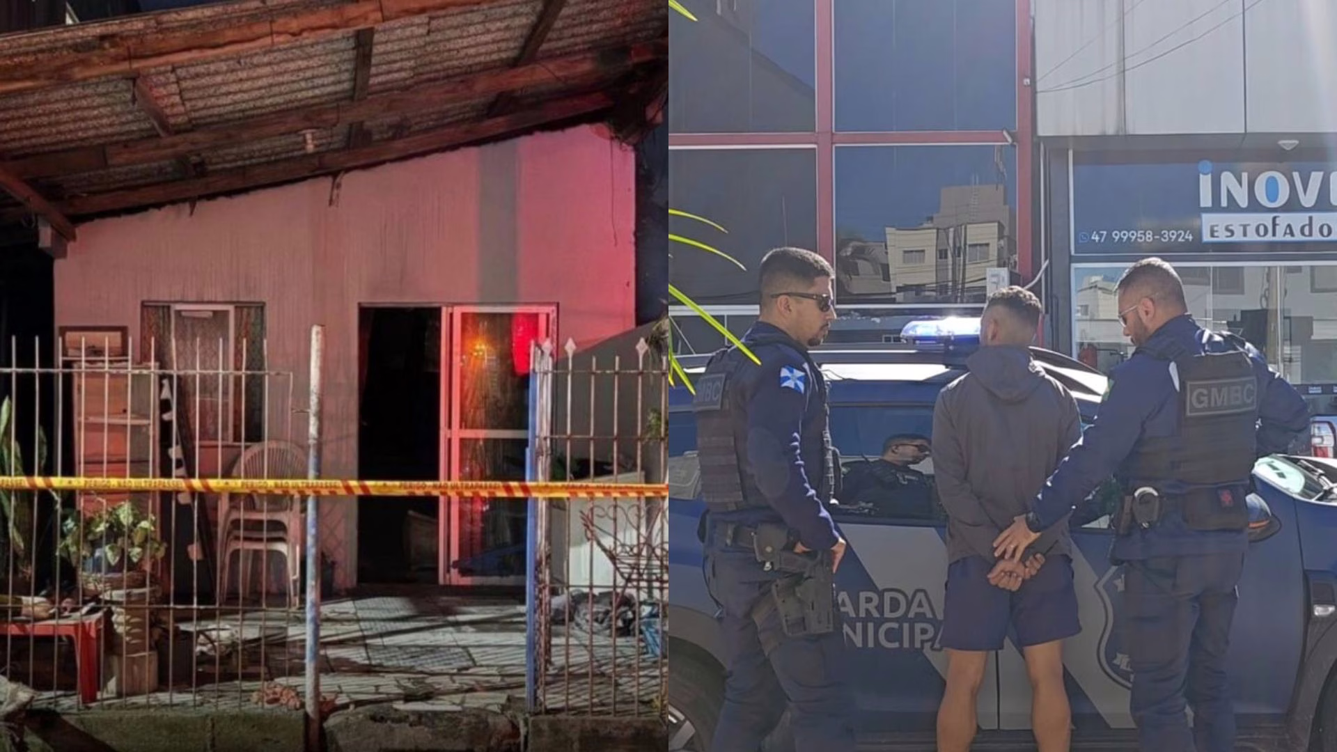 Homem incendeia e explode casa no Litoral de SC | Foto: Guarda Municipal de BC/Reprodução