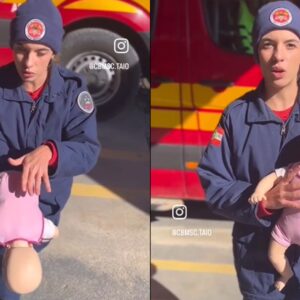 Vídeo mostra como desengasgar um bebê em 1 minuto; saiba o que fazer | Foto: Reprodução/CBMSC.
