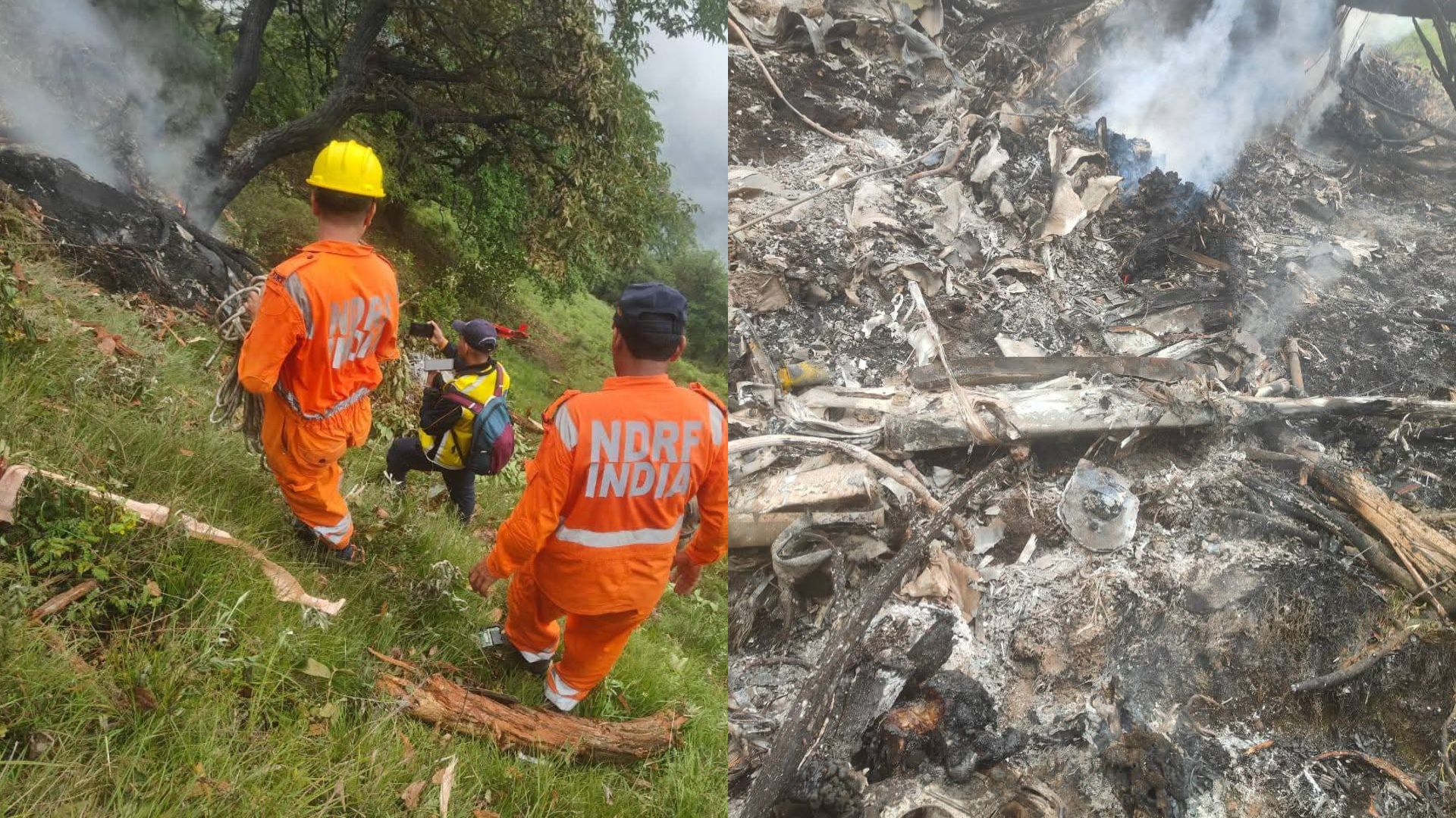 Helicóptero cai durante peregrinação no Himalaia e deixa sete mortos na Índia | Foto: @uttarakhandcops/X.