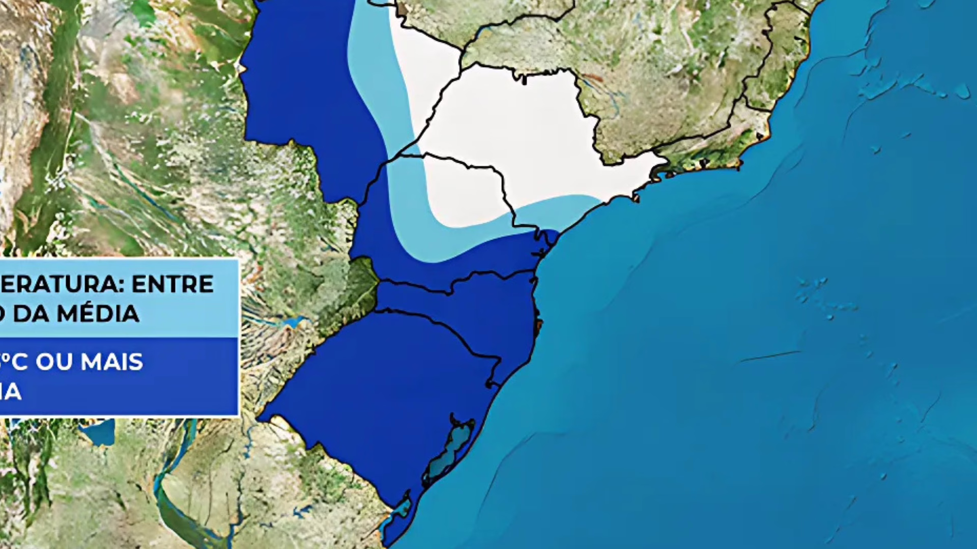 Quarta onda de frio atinge o Brasil nesta semana; veja quais regiões serão afetadas – Imagem: reprodução/ climatempo