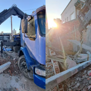 Trabalhador morre após ser atingido por placa de concreto durante obra em Itapema | Foto: CBMSC.