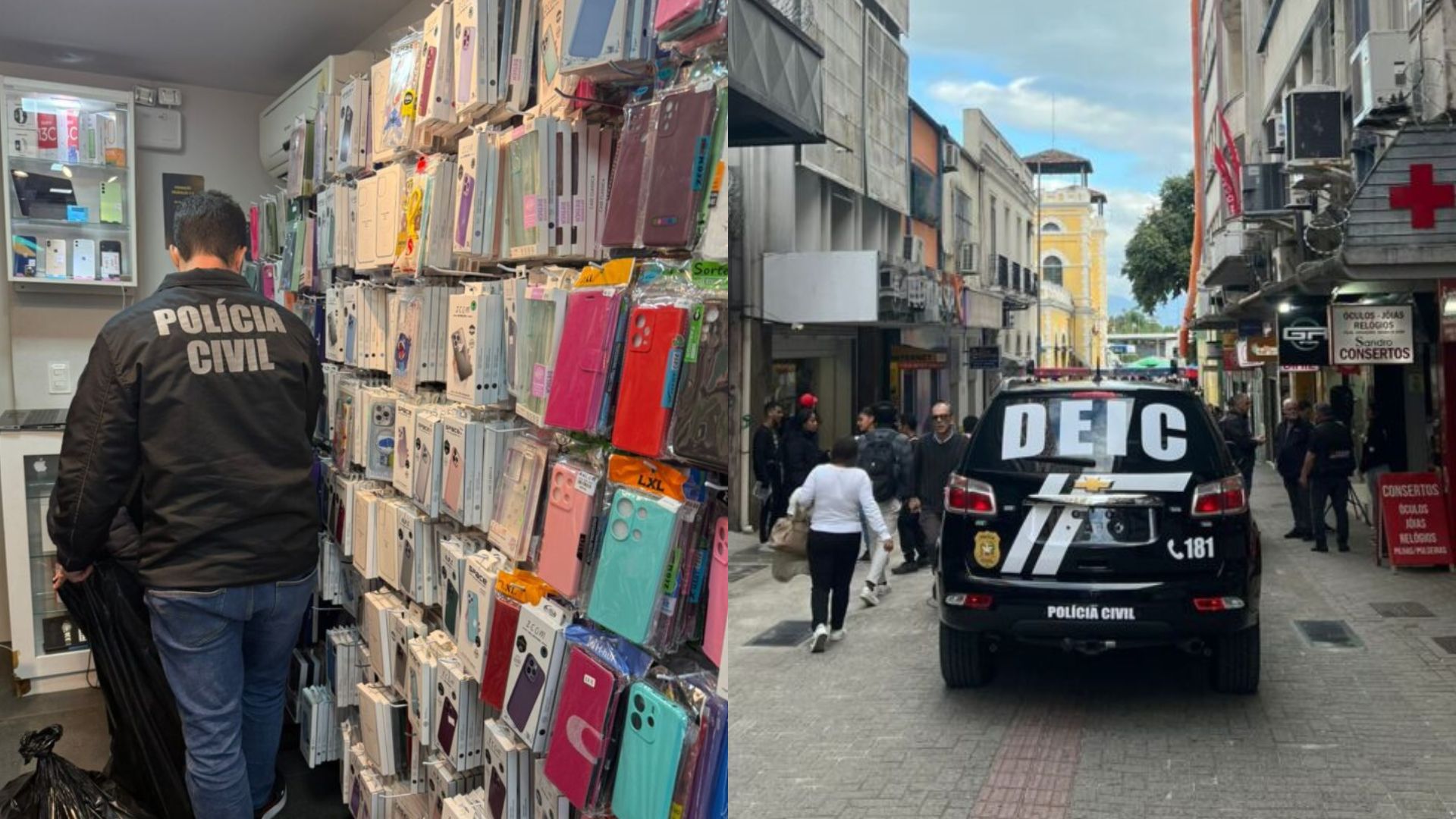 Polícia apreende R$ 100 mil em produtos falsificados em Florianópolis. – Foto: PCSC/Reprodução