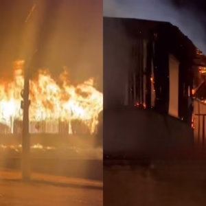 Incêndio ocorreu no final da noite de segunda-feira (23) | Imagem: Redes Sociais/Reprodução