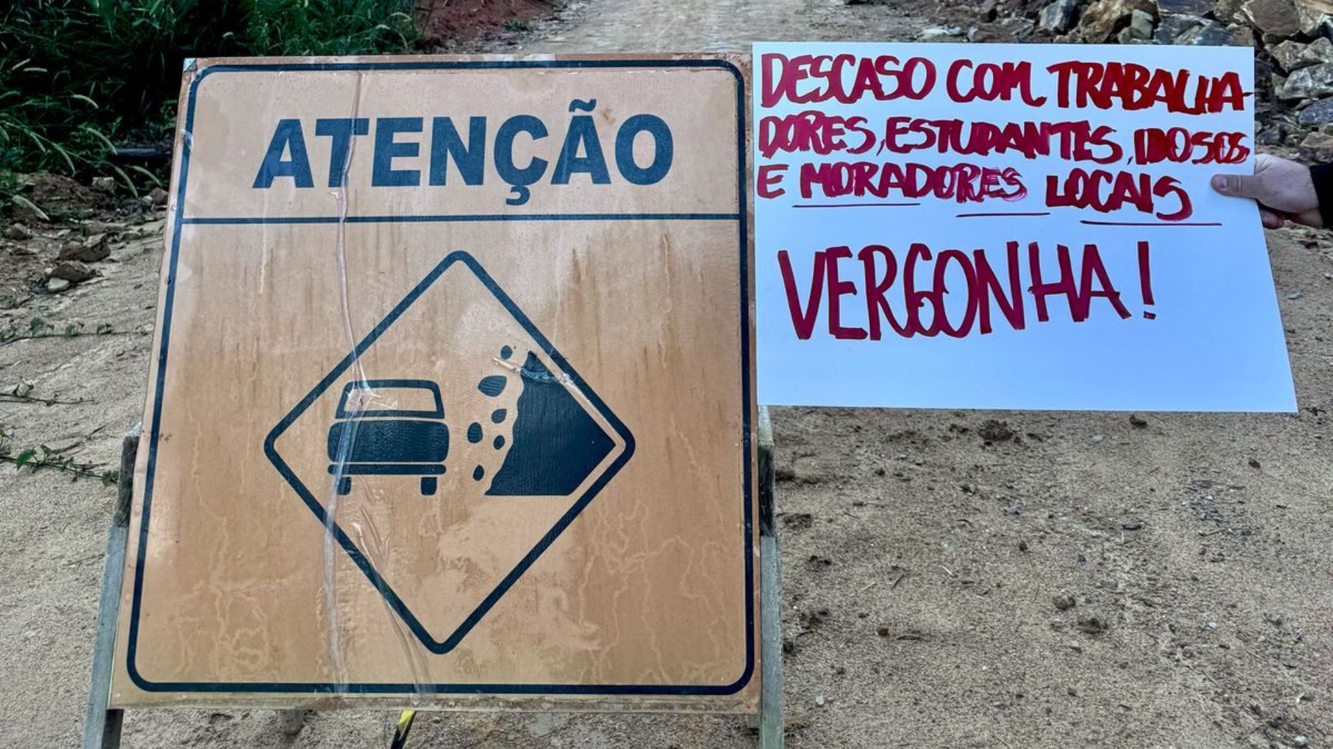 Rodovia de SC está interditada há mais de 70 dias após acidente que matou trabalhador. – Foto: Reprodução