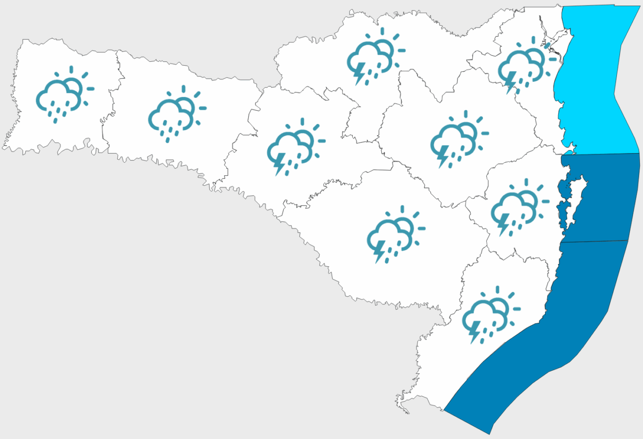 SC terá fim de semana com temporais e temperaturas baixas