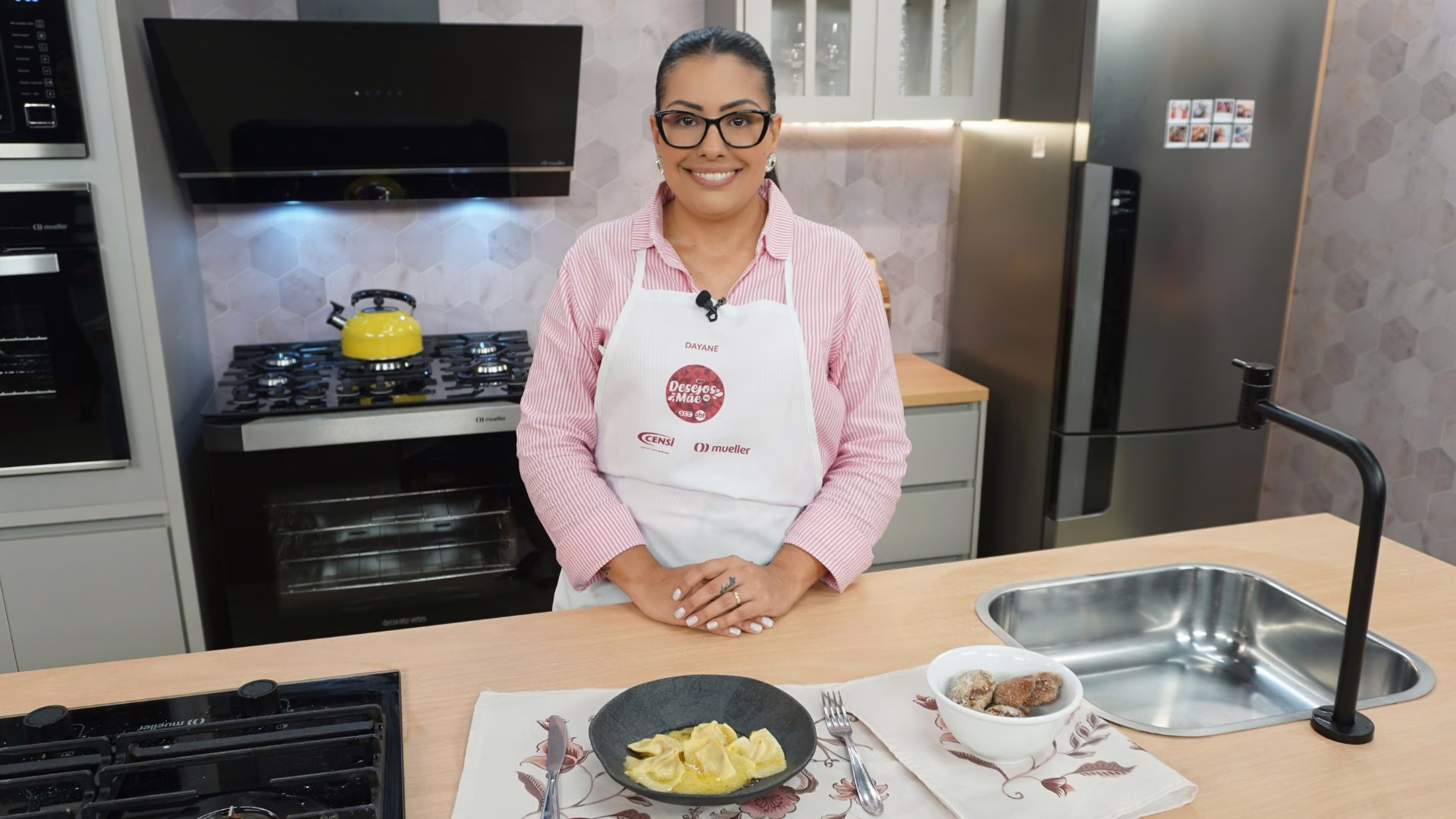 Aprenda a fazer um delicioso Tortellini Doppio de abóbora e camarão. – Foto: SCC SBT/Reprodução