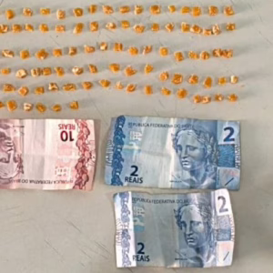 Adolescente é apreendido com mais de 100 pedras de crack em SC. - Foto: PMSC/Reprodução