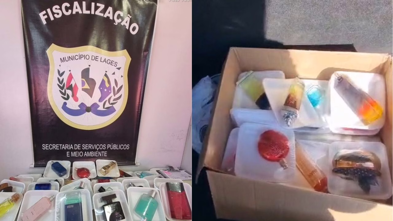 Fiscalização apreende perfumes falsos em Lages | Foto: divulgação redes sociais