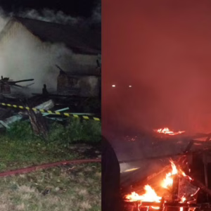 Incêndio destrói residência em Santa Cecília | Foto: 2 BBM
