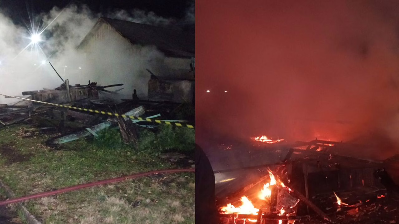 Incêndio destrói residência em Santa Cecília | Foto: 2 BBM