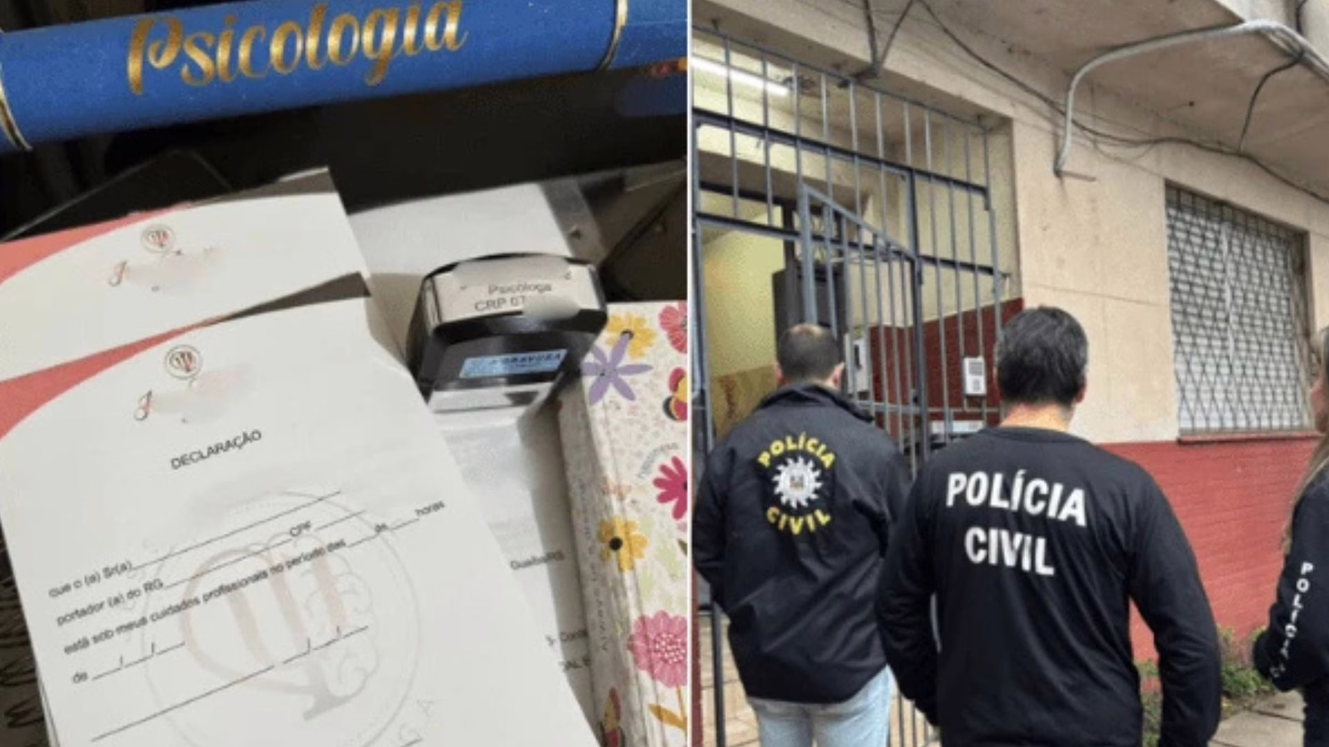 Falsa psicóloga é alvo de operação policial no Rio Grande do Sul. | Foto: reprodução. 