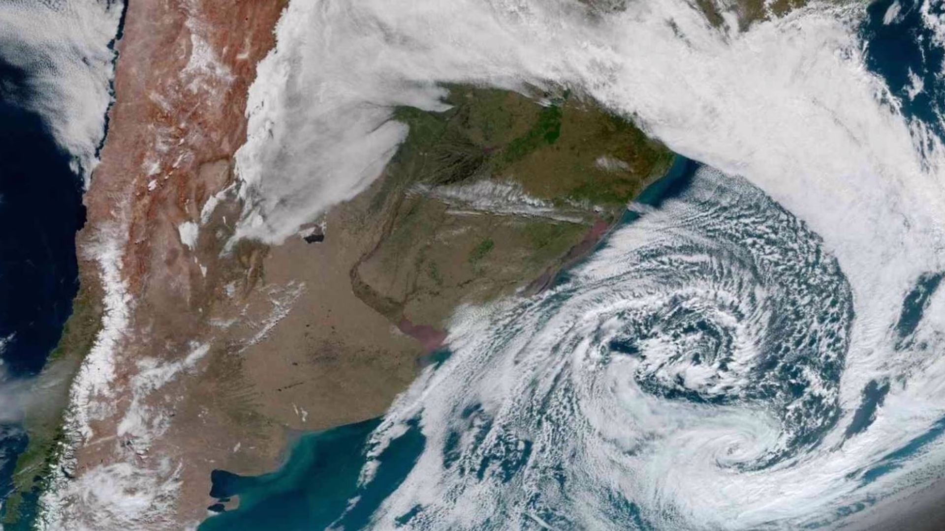 Ciclone extratropical impulsiona ar polar e prolonga onda de frio no Sul – Imagem: reprodução/ NOAA