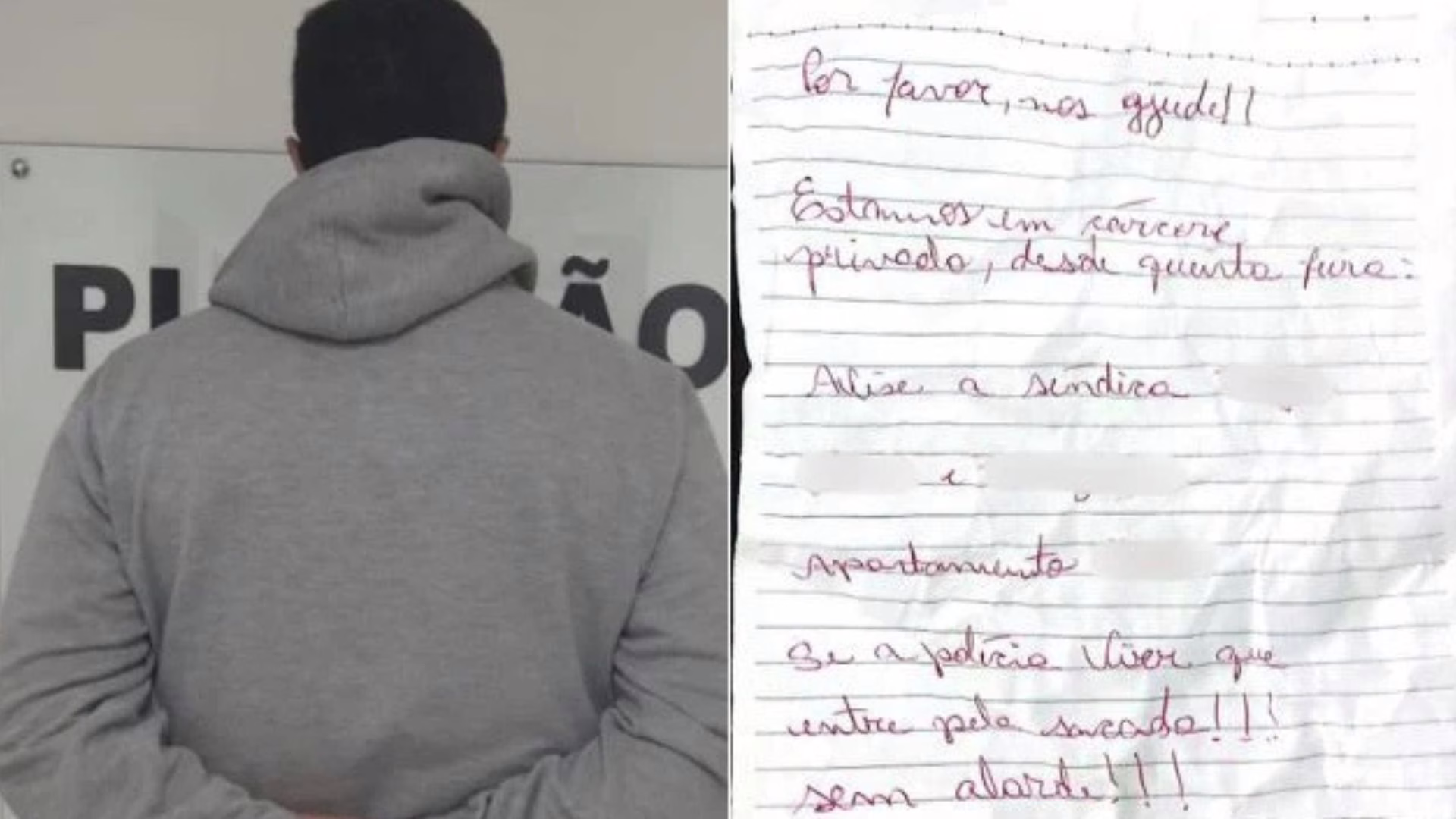 “Quero pedir socorro”: bilhete jogado da sacada denuncia cárcere em apartamento