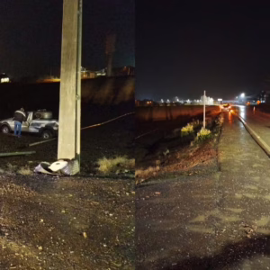 Motorista fica preso em veículo após colisão na SC-110 - Imagem: CBMSC