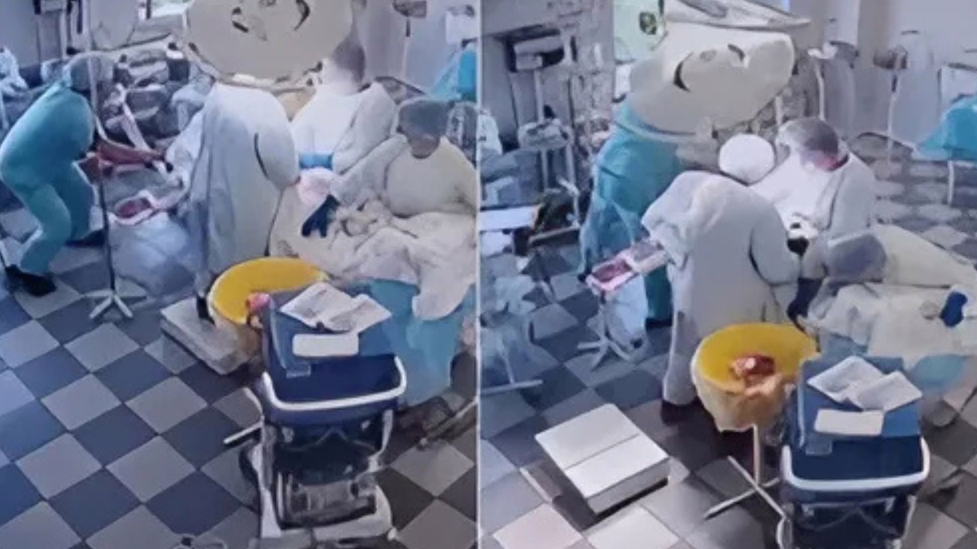 Vídeo mostra médicos segurando paciente durante terremoto na Rússia – Imagem: reprodução/X
