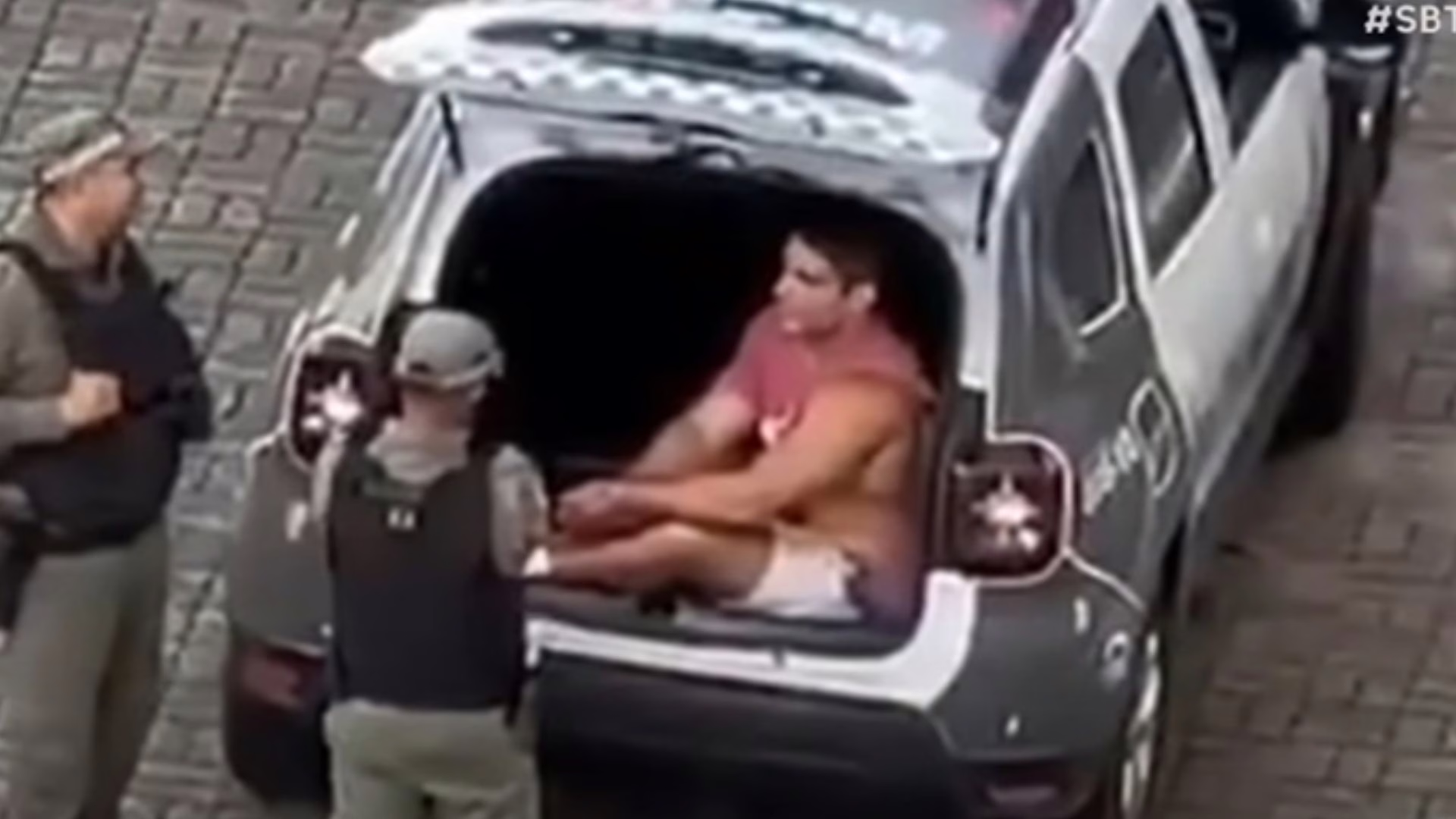 O que se sabe sobre o ex-jogador que espancou a namorada com mais de 60 socos em elevador – Imagem:  reprodução/ SBT
